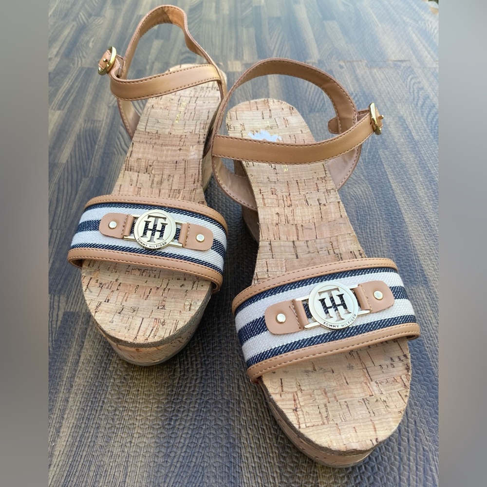 Tommy Hilfiger - Ankle Strap Wedge Heels - Size 9